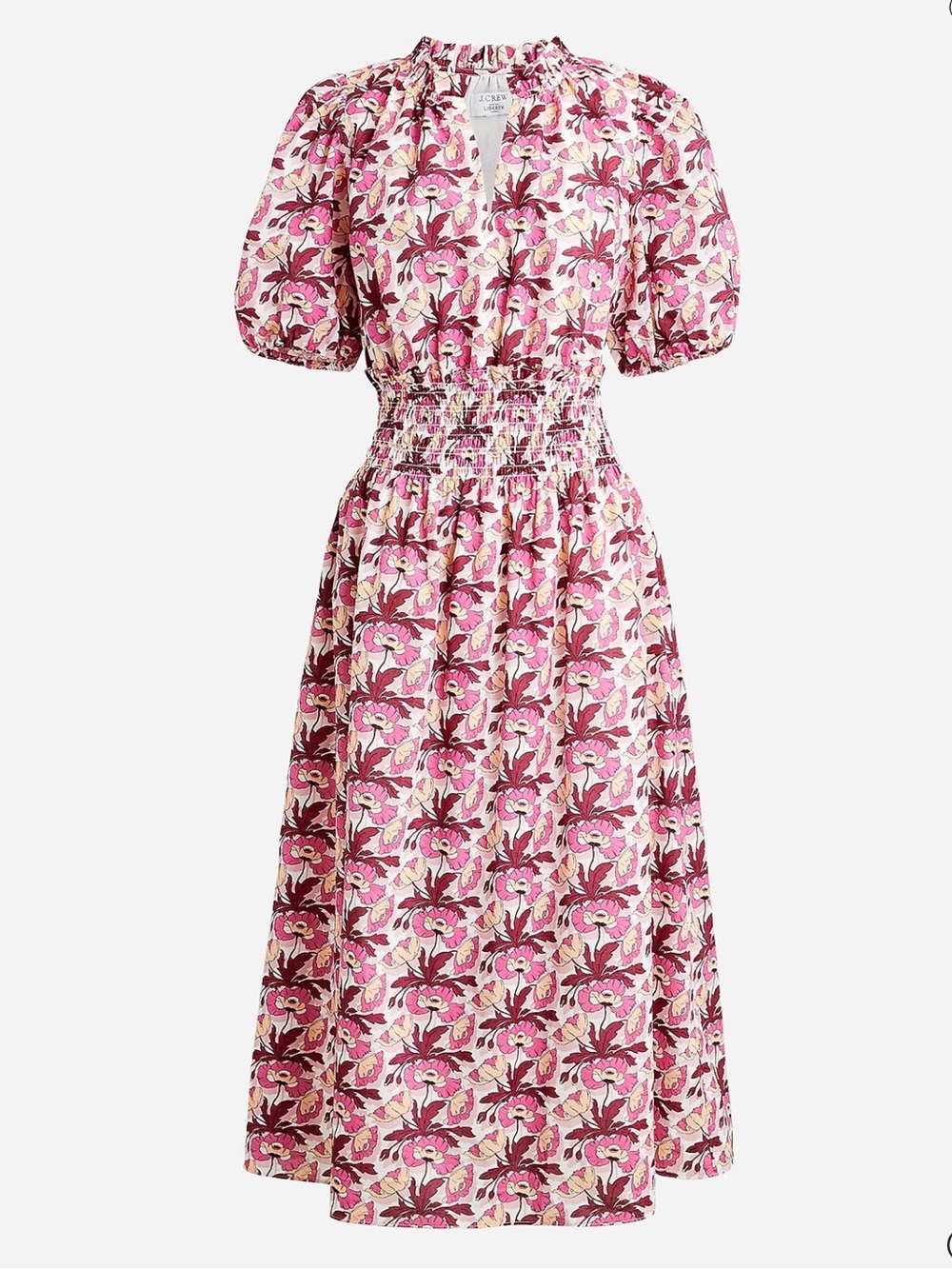 J. Crew Smocked-waist Dress in Liberty London Butterfield Poppy Floral Fabric